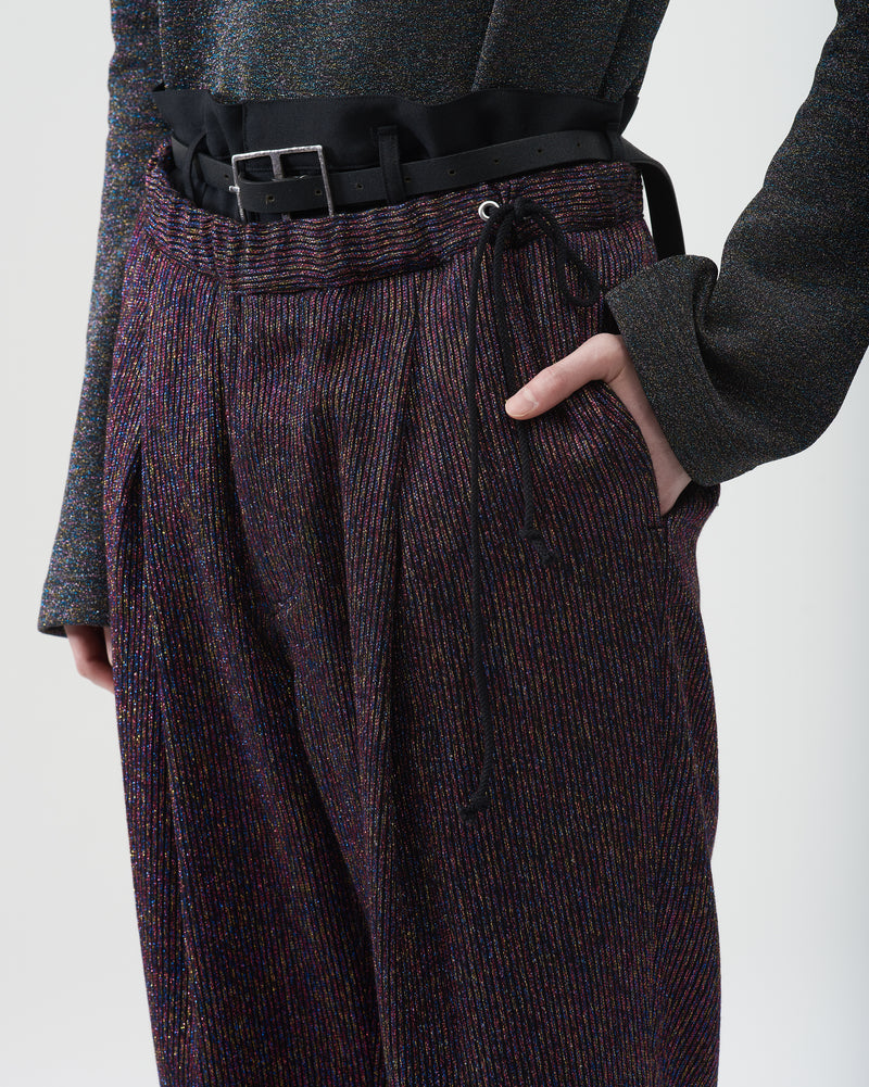 Glitter Double Waist Pants – Purple