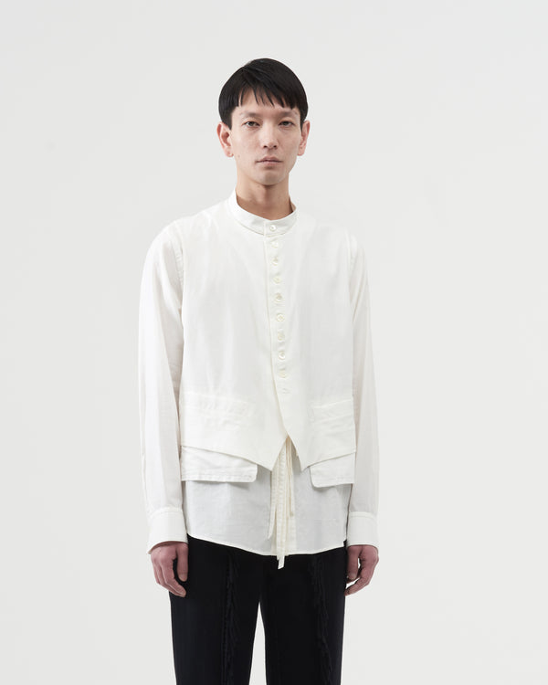 Layered Vest Shirts outside – White