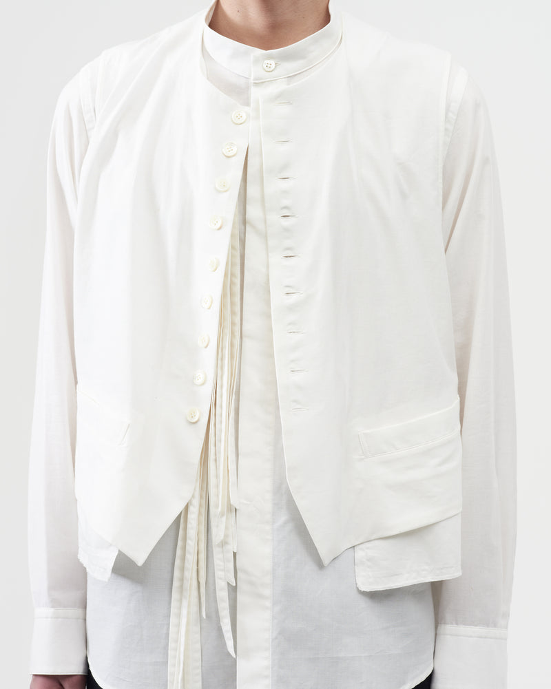 Layered Vest Shirts outside – White