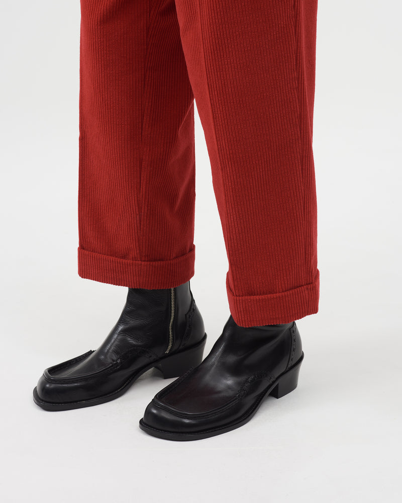 Corduroy Straight Pants – Red