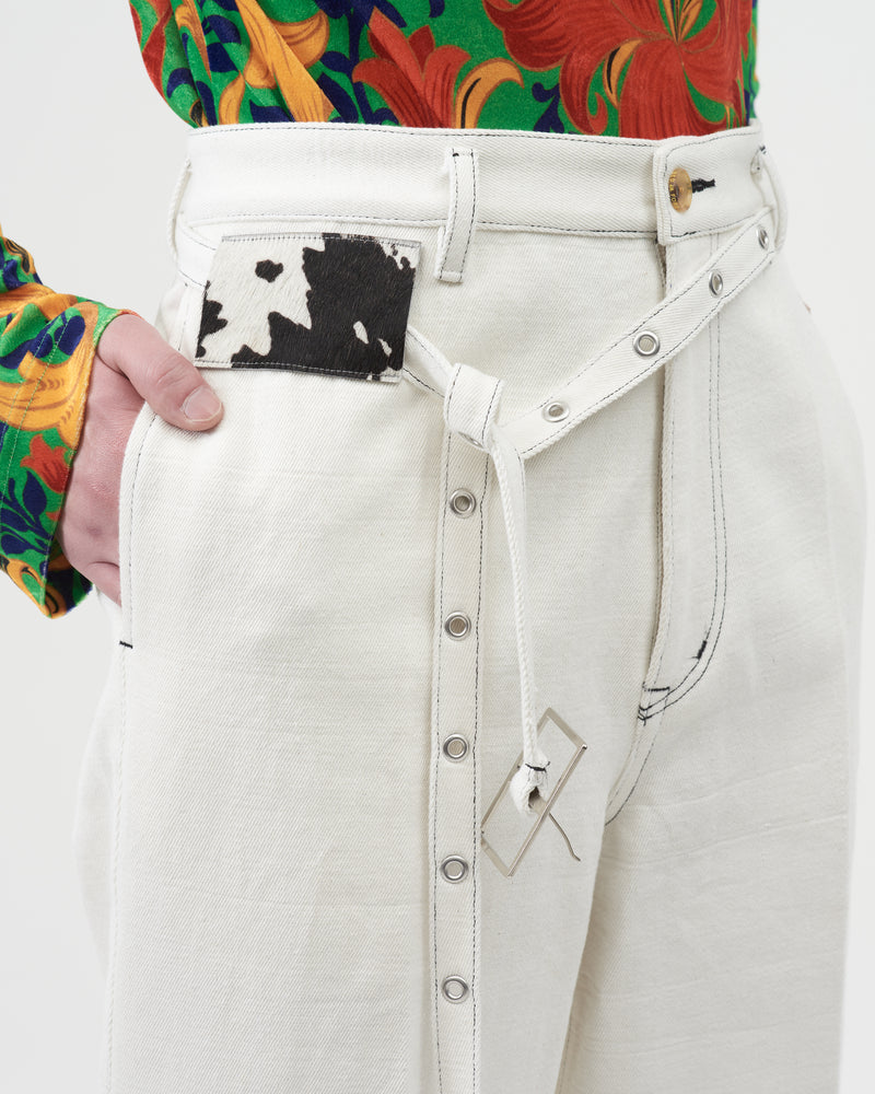 Denim Straight Pants – Natural