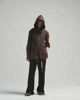 BED j.w. FORD "Two Hooded – Brown" Hooded Shirts｜ベッドフォード "ツーフーデット – ブラウン" フード付きシャツ メンズモデル着用