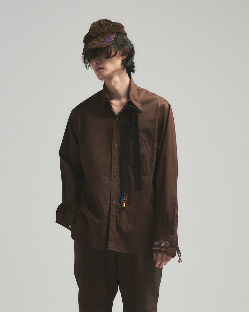 BED j.w. FORD "Wing – Brown" Wing collar Shirts｜ベッドフォード "ウィング – ブラウン" ウィングカラーシャツ メンズモデル着用
