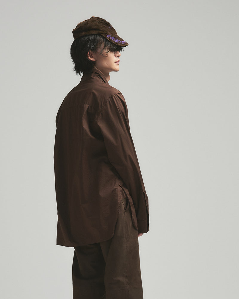 BED j.w. FORD "Wing – Brown" Wing collar Shirts｜ベッドフォード "ウィング – ブラウン" ウィングカラーシャツ メンズモデル着用