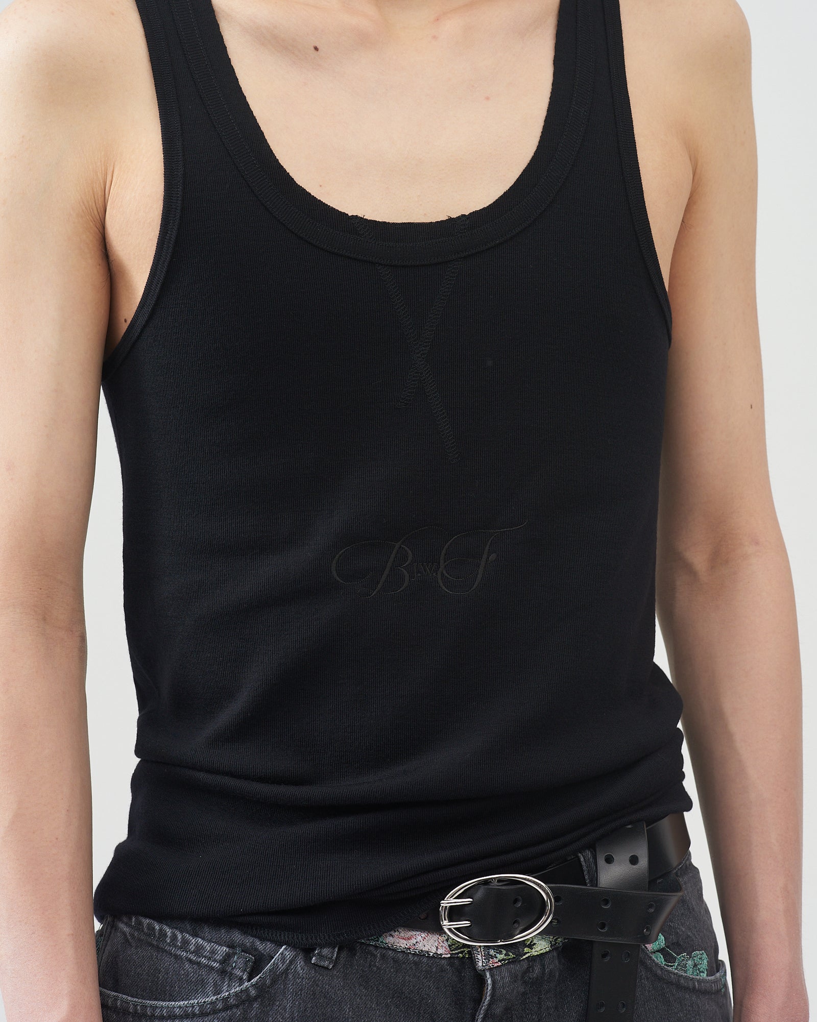 A.F. vandevorst 黒タンクトップ Wool Regular Tank-top – Black｜BED j.w. FORD Official Website