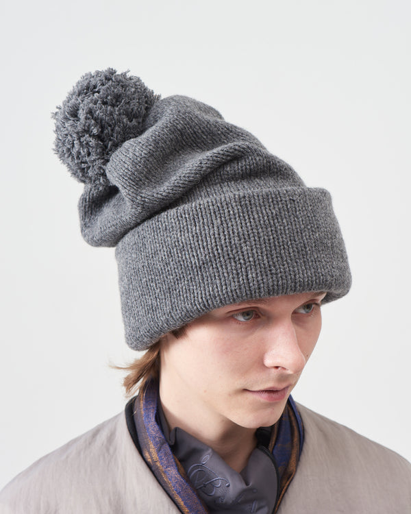 Oversized Knitting Cap – Gray