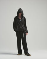 BED j.w. FORD "No specs – Black" Nylon Hoodie｜ベッドフォード "ノースペックス  – ブラック" ナイロンパーカー メンズモデル着用