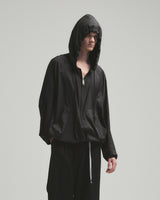 BED j.w. FORD "No specs – Black" Nylon Hoodie｜ベッドフォード "ノースペックス  – ブラック" ナイロンパーカー メンズモデル着用