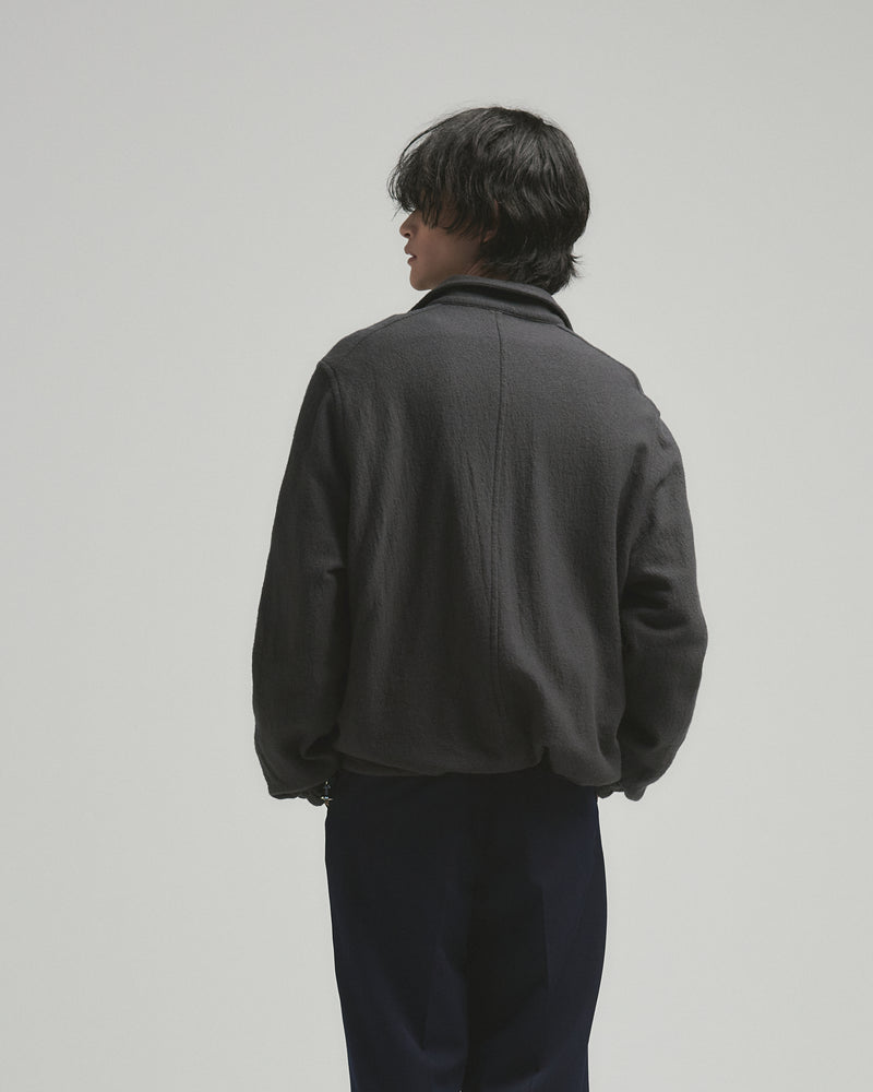 BED j.w. FORD "No Stress – Gray” Half Zip Blouson｜ベッドフォード "ノーストレス – グレー” ハーフジップブルゾン メンズモデル着用