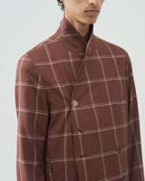 Wool Double-Breasted Jacket – Brown