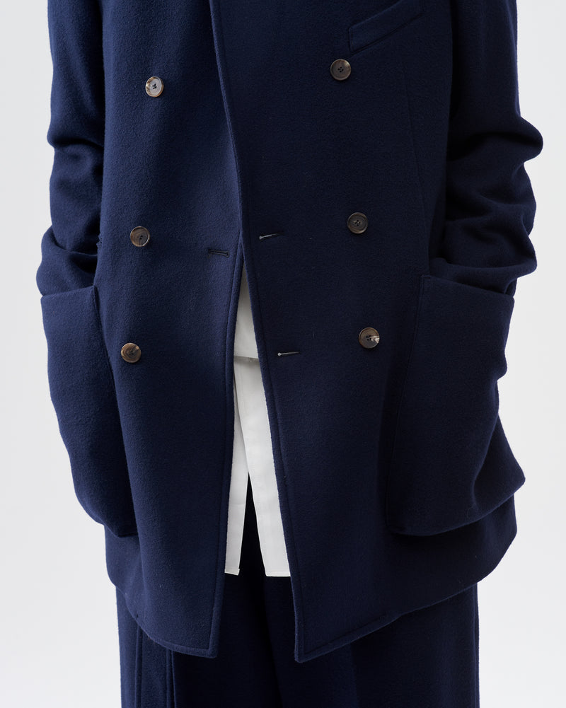 Oversized Pocket Wool Jacket – Navy