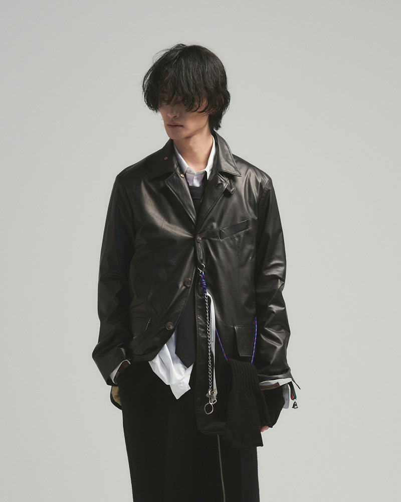 BED j.w. FORD "AE-Leather – Black" Leather Jacket｜ベッドフォード “エーイーレザー – ブラック” レザージャケット メンズモデル着用