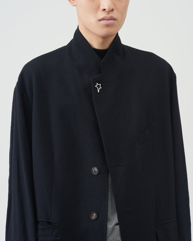 Cotton Silk Pilling Jacket – Black