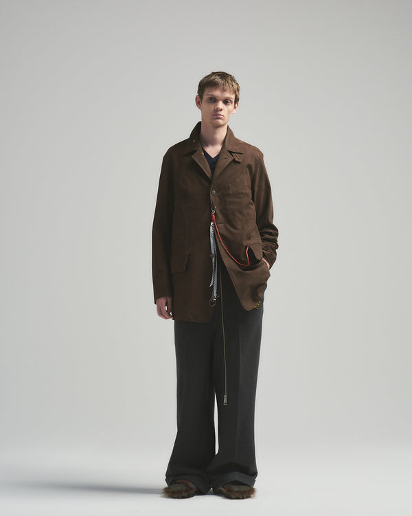 BED j.w. FORD "AE-Leather – Brown" Leather Jacket｜ベッドフォード “エーイーレザー – ブラウン” レザージャケット メンズモデル着用