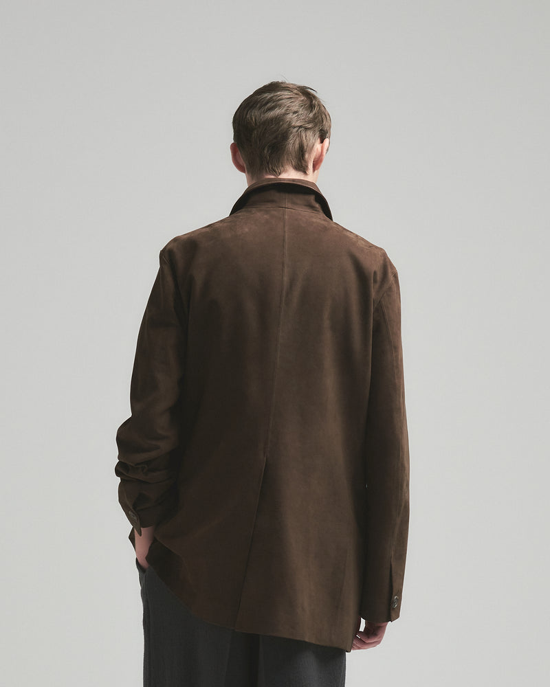 BED j.w. FORD "AE-Leather – Brown" Leather Jacket｜ベッドフォード “エーイーレザー – ブラウン” レザージャケット メンズモデル着用