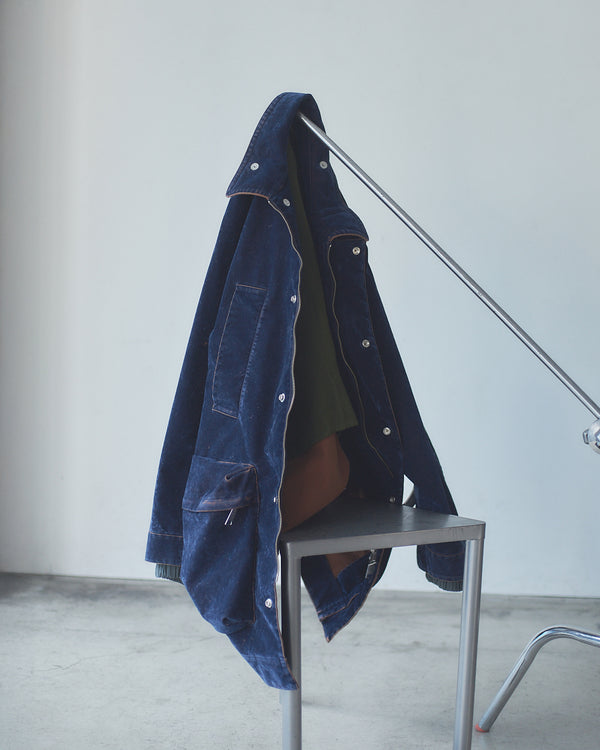 BED j.w. FORD "Over Pocket – Navy" Rayon Flocking Jacket｜ベッドフォード "オーバーポケット – ネイビー" レーヨンフロッキージャケット
