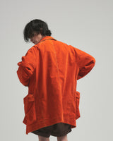 BED j.w. FORD "Over Pocket – Red" Rayon Flocking Jacket｜ベッドフォード "オーバーポケット – レッド" レーヨンフロッキージャケット メンズモデル着用