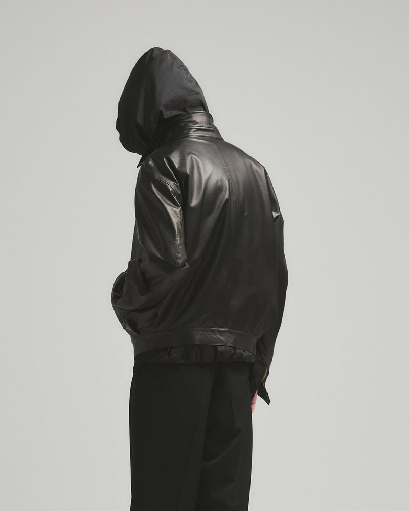 BED j.w. FORD "(R) – Black” Leather Blouson｜ベッドフォード "アール – ブラック” レザーブルゾン メンズモデル着用