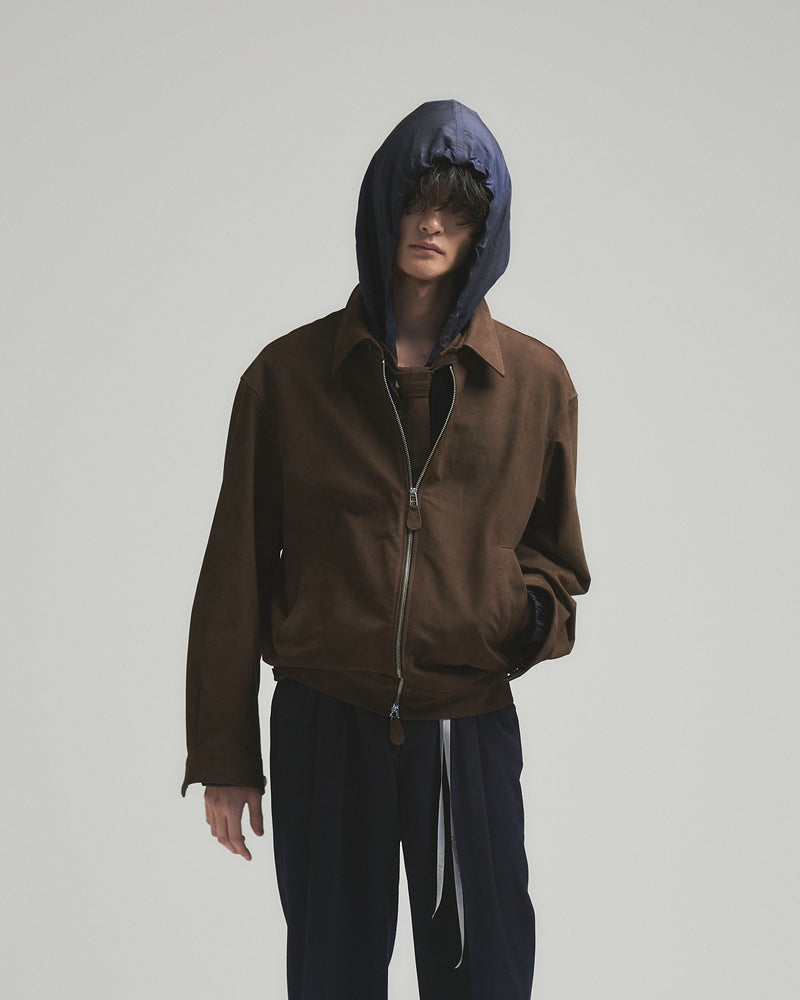 BED j.w. FORD "(R) – Brown" Leather Blouson｜ベッドフォード "アール – ブラウン" レザーブルゾン メンズモデル着用