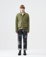 Herringbone Tweed Blouson – Lime