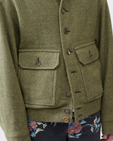 Herringbone Tweed Blouson – Lime