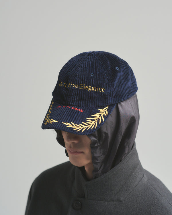 BED j.w. FORD "Cap – Navy" Corduroy Cap ｜ベッドフォード “キャップ – ネイビー” コーデュロイキャップ メンズモデル着用