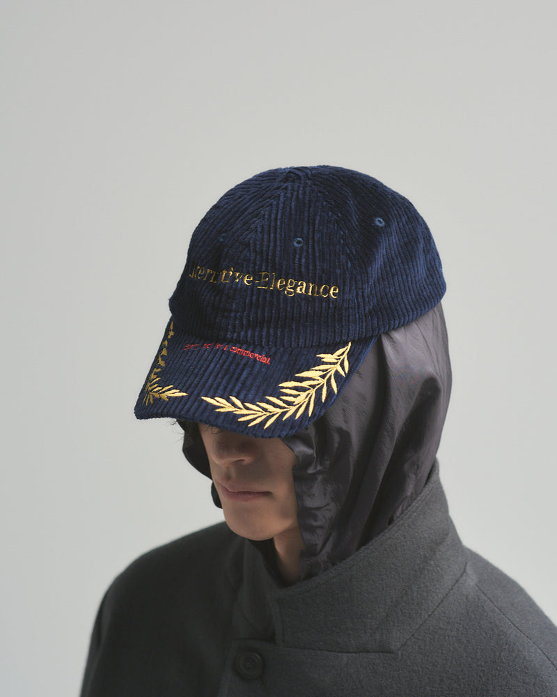 BED j.w. FORD "Cap – Navy" Corduroy Cap ｜ベッドフォード “キャップ – ネイビー” コーデュロイキャップ メンズモデル着用