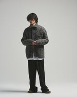 BED j.w. FORD "Holiday Jacket – Charcoal" Oversized Knit Cardigan｜ベッドフォード "ホリデージャケット – チャコール" オーバーサイズニットカーディガン メンズモデル着用