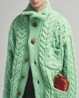 BED j.w. FORD "Holiday Jacket – Mint" Oversized Knit Cardigan｜ベッドフォード "ホリデージャケット – ミント" オーバーサイズニットカーディガン メンズモデル着用
