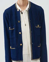 Chain Knit Cardigan – Navy