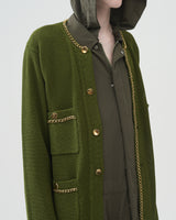 Chain Knit Cardigan – Olive