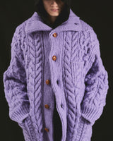 BED j.w. FORD "Holiday Jacket – Lavender" Oversized Knit Cardigan｜ベッドフォード "ホリデージャケット – ラベンダー" オーバーサイズニットカーディガン メンズモデル着用