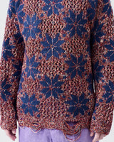 Snow Pattern Crew Neck Knit – Red