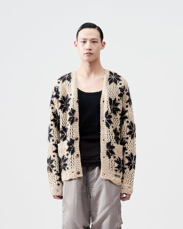 Snow Pattern Cardigan – Beige