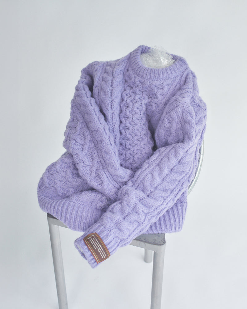 BED j.w. FORD "on holidays – Lavender" Oversized Knit Sweater｜ベッドフォード "オンホリデーズ – ラベンダー" オーバーサイズニットセーター