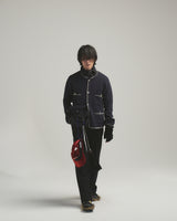 BED j.w. FORD "C –  Black" Chain Knit Cardigan｜ベッドフォード “シー – ブラック” チェーンニットカーディガン メンズモデル着用