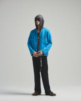 BED j.w. FORD "C –  Blue" Chain Knit Cardigan｜ベッドフォード “シー – ブルー” チェーンニットカーディガン メンズモデル着用