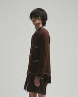 BED j.w. FORD "C –  Brown" Chain Knit Cardigan｜ベッドフォード “シー – ブラウン” チェーンニットカーディガン メンズモデル着用