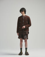 BED j.w. FORD "C –  Brown" Chain Knit Cardigan｜ベッドフォード “シー – ブラウン” チェーンニットカーディガン メンズモデル着用