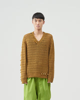 V-neck Bell Sweater – Gold