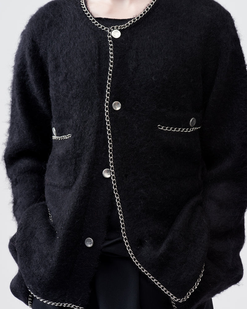 Chain Mohair Cardigan – Black