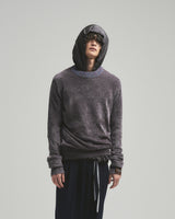 BED j.w. FORD "Long long sleeve – Gray” Velour Sweater｜ベッドフォード “ロングロングスリーブ – グレー” ベロアセーター メンズモデル着用