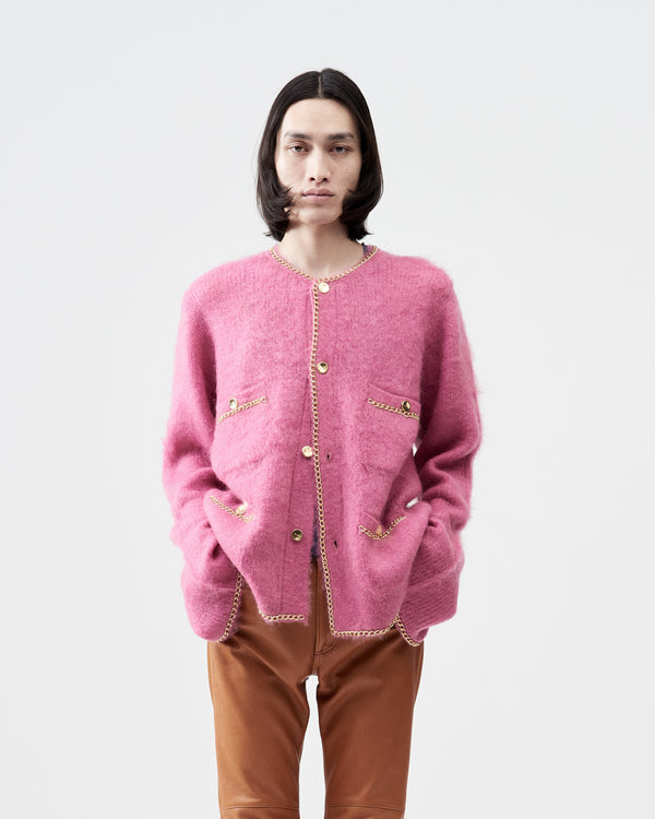 Chain Mohair Cardigan – Pink