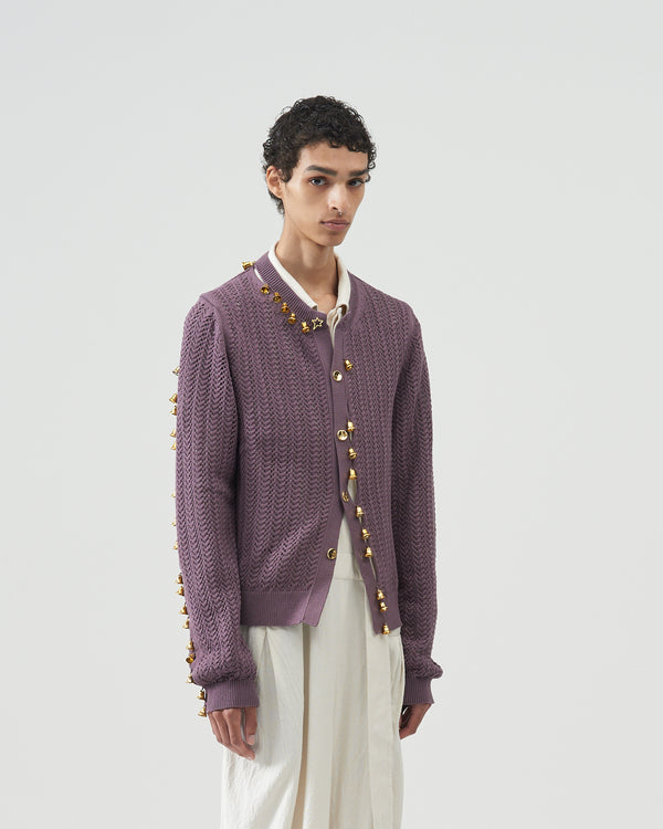 Bell Knit Cardigan – Purple