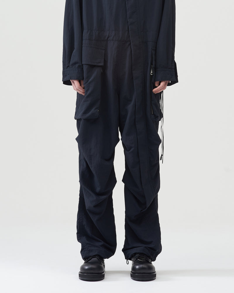 Hooded Nylon Coveralls – Black