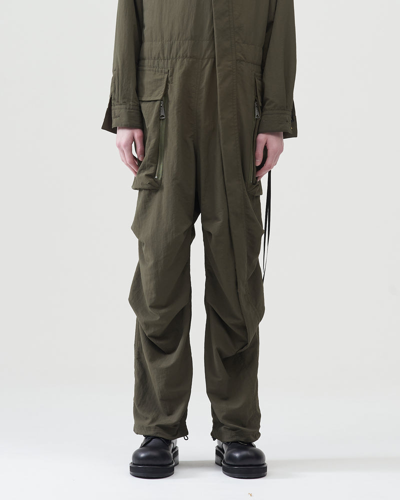 Hooded Nylon Coveralls – Olive