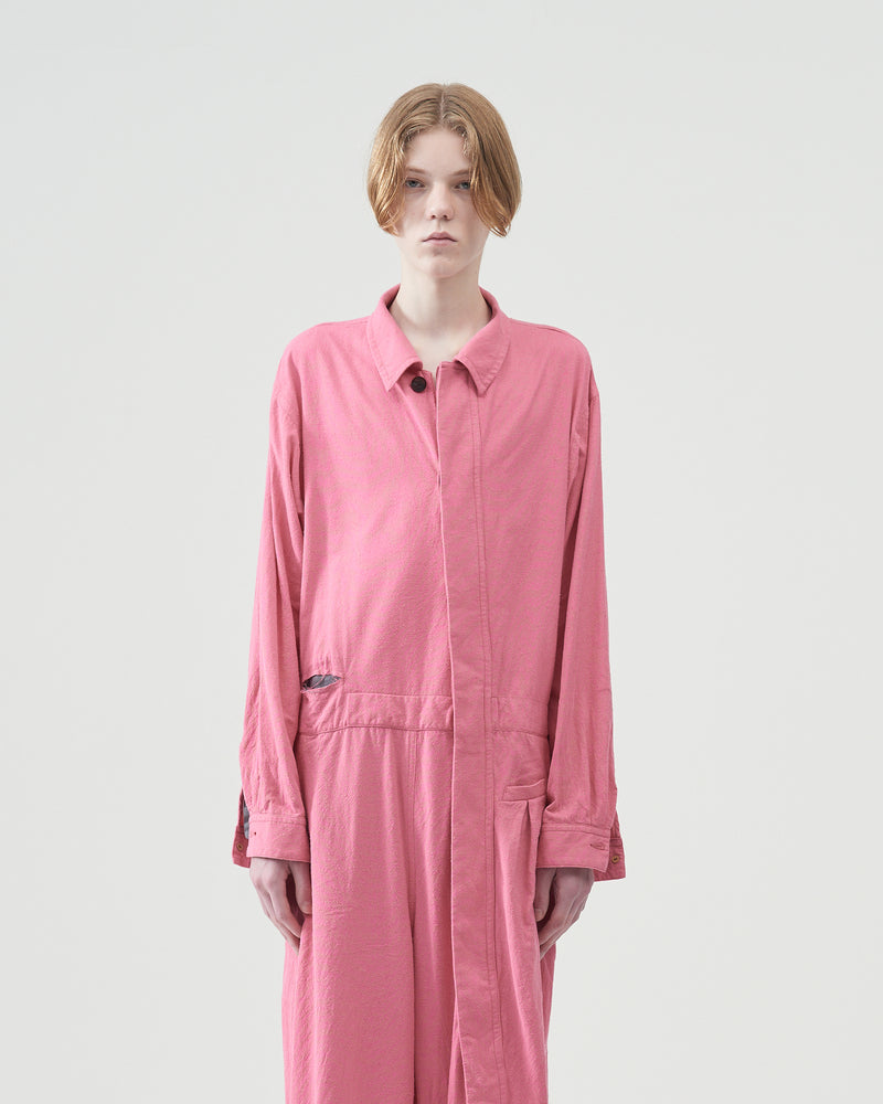 Cotton Silk Pilling Coveralls – Pink