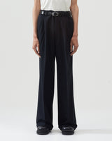 Cotton Silk Pilling Wide Trousers – Black