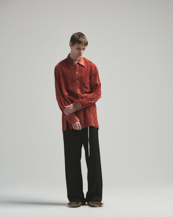 BED j.w. FORD "One – Black” Wool Slacks｜ベッドフォード “ワン – ブラック” ウールスラックス メンズモデル着用