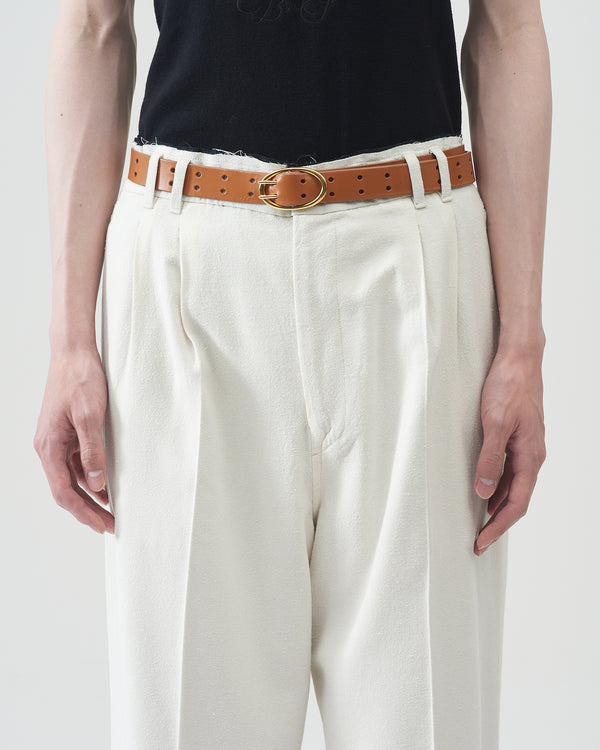 Oval Buckle Belt – Brown